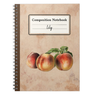 Vintage Illustration of Peaches Personalized Comp Notebook