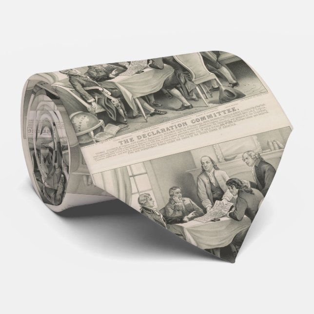 Vintage Illustration of the Declaration Committee Neck Tie (Rolled)