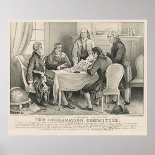 Vintage Illustration of the Declaration Committee Poster