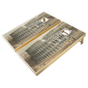 Vintage Illustration of The Roman Colosseum (1872) Cornhole Set