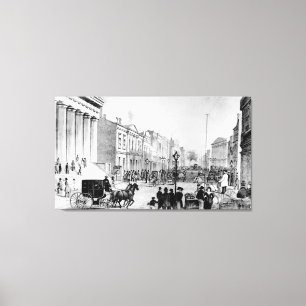 Vintage Illustration of Wall Street NYC (1867) Canvas Print