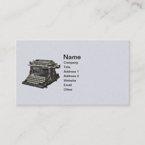 Vintage Illustration Old Fashioned Typewriter Business Card