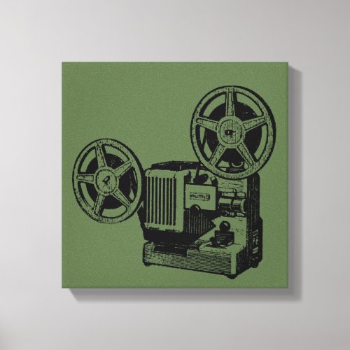 Vintage illustration Old Projector Canvas Print