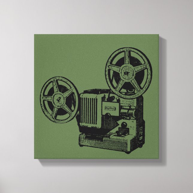 Vintage illustration Old Projector Canvas Print (Front)