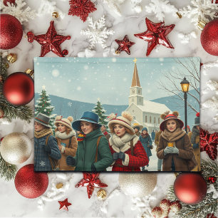 Vintage Illustration People leaving Church Cloth Placemat