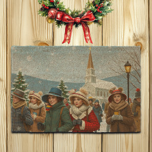 Vintage Illustration People leaving Church Fiber Doormat