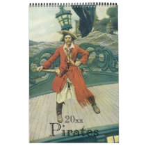Vintage Illustration Pirates and Buccaneers Calendar