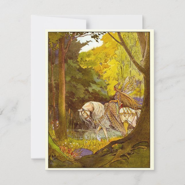 Vintage Illustration Princess of Elves Note Card (Front)