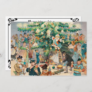 Vintage Illustration Puck's Christmas Tree, 1902 Invitation