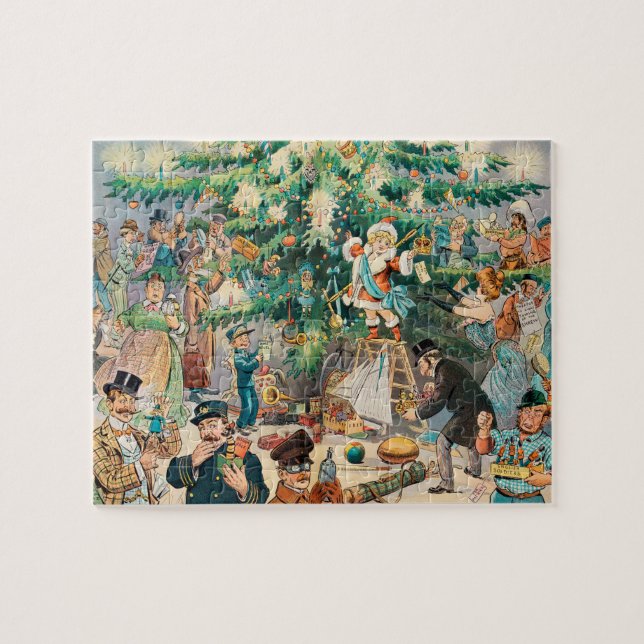 Vintage Illustration Puck's Christmas Tree, 1902 Jigsaw Puzzle (Horizontal)