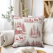 Vintage Illustration Reindeer and Houses Winter