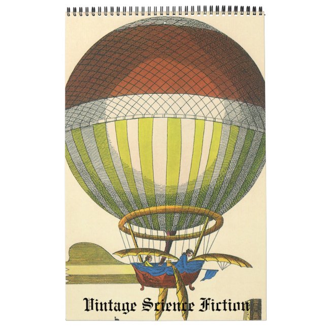Vintage Illustration Science Fiction Futuristic Calendar