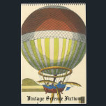 Vintage Illustration Science Fiction Futuristic Calendar<br><div class="desc">Vintage illustration science fiction calendar featuring a variety of steam punk urban city scenes from the future,  futuristic cars and other flying machines,  people,  etc.</div>