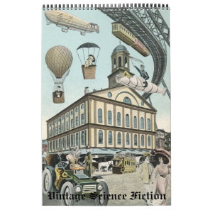 Vintage Illustration Science Fiction Steampunk Calendar