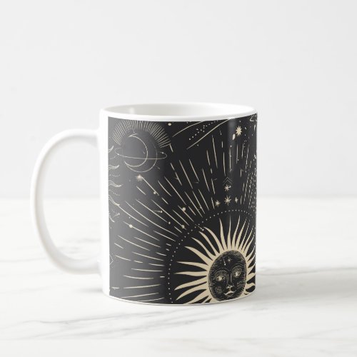Vintage illustration set of moon phases Different Coffee Mug