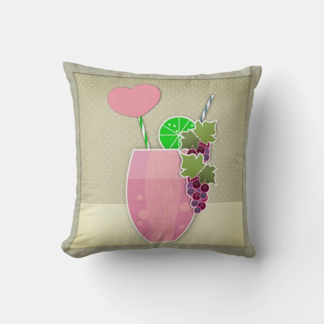 Vintage illustration throw pillow (Front)