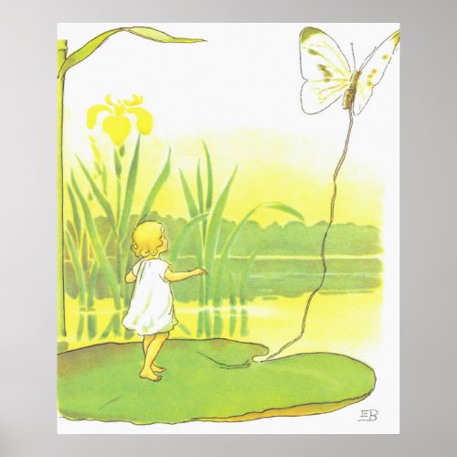 Vintage Illustration Thumbelina by Elsa Beskow Poster