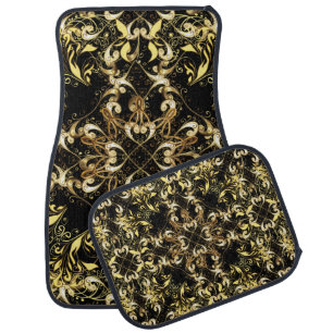 vintage illustration. Vintage seamless pattern on Car Floor Mat