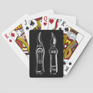 VINTAGE ILLUSTRATION white Pruners Black Playing C Poker Cards