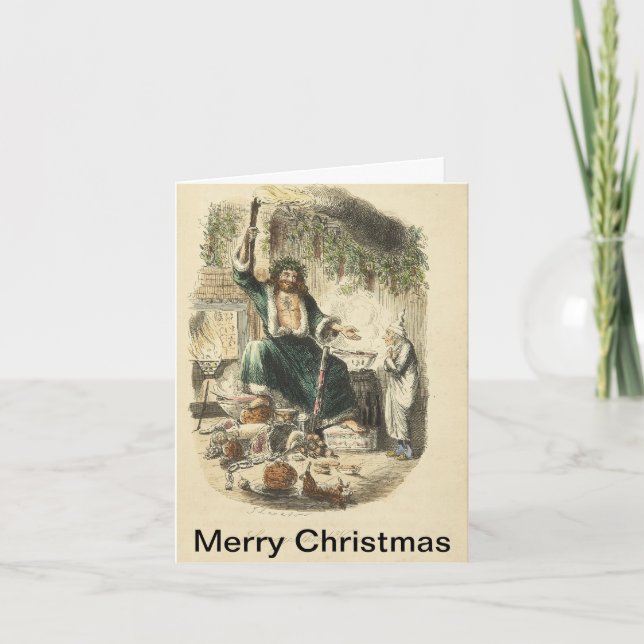 Vintage Illustrations from Christmas Carol Holiday Card (Front)