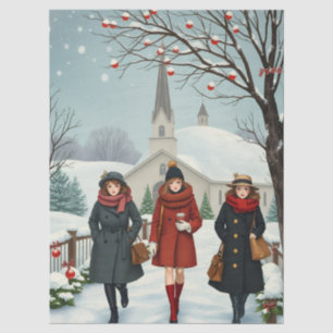 Vintage Illustrations Tissue Paper