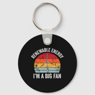 Vintage I'm A Big Fan Funny Renewable Energy Gift  Keychain