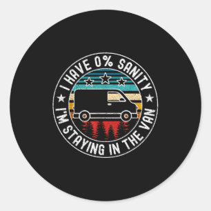 Vintage I'm Staying In Tha Van Phasmophobia Funny  Classic Round Sticker