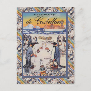 Vintage image, Champagne de Castellane Postcard