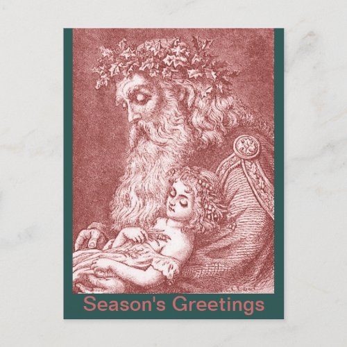 Vintage Image Father Time  Baby New Year Postcard