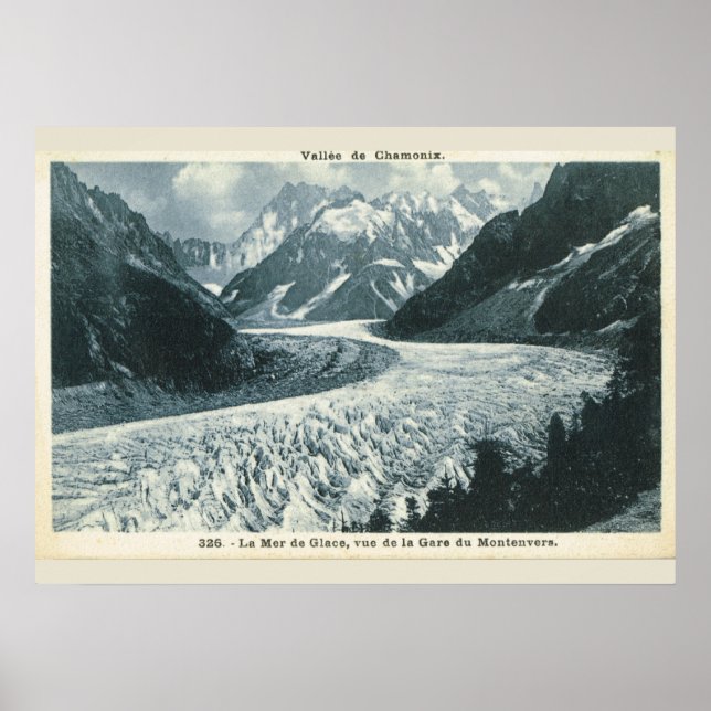Vintage image, France, Chamonix, Mont Blanc Poster (Front)