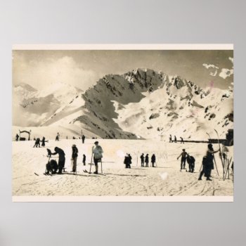 Vintage Image  France  Superbagneres  Skiing Poster by Franceimages at Zazzle