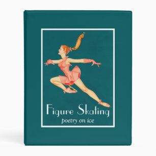 Vintage Image of A Figure Skater In A Pink Outfit Mini Binder