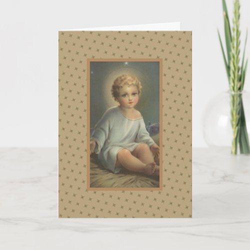 Vintage image of the Baby Jesus Christmas Thank You Card