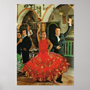 Vintage image, Spain, Flamenco dancers Poster