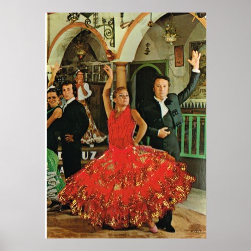 Vintage image Spain Flamenco dancers Poster