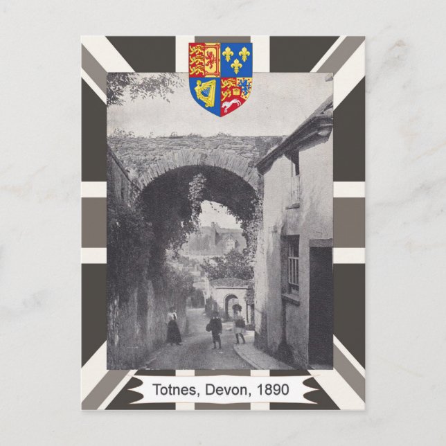 Vintage image, Totnes, Devon, 1890 Postcard (Front)