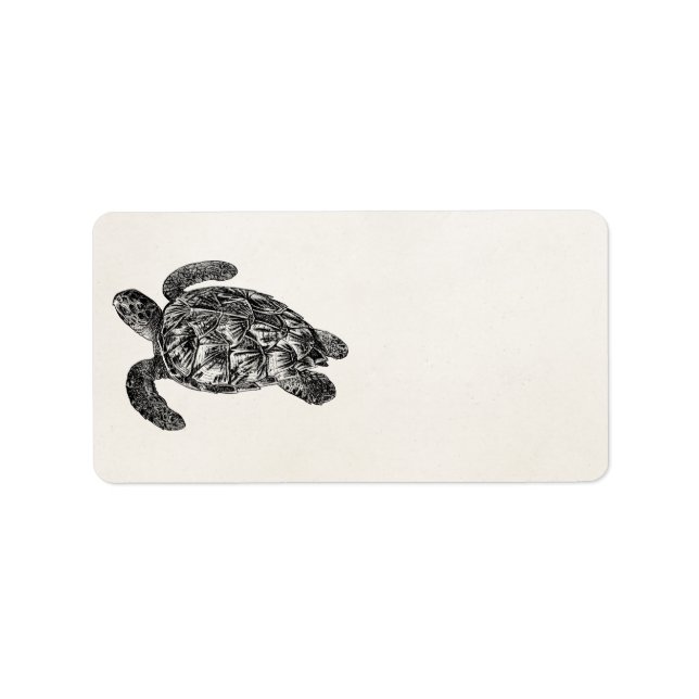 Vintage Imbricated Sea Turtle - Turtles Template Label (Front)