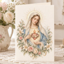 Vintage Immaculate Heart of Mary Floral Catholic