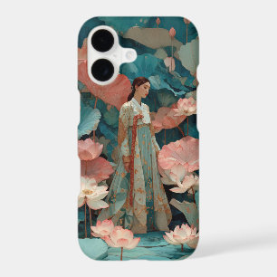 Vintage Impasto Hanbok and Pink Lotus iPhone 17 Case