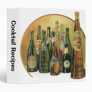 Vintage Imported Beer Bottles, Alcohol, Beverages 3 Ring Binder