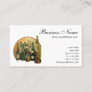 Vintage Imported Beer Bottles, Alcohol, Beverages Business Card