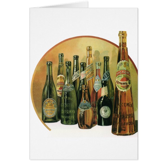 Vintage Imported Beer Bottles, Alcohol, Beverages Cards (Front)