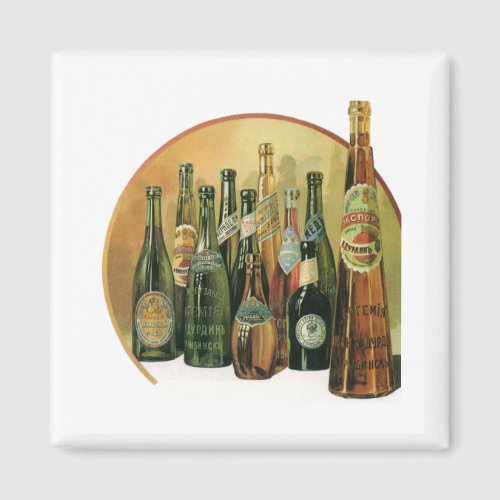 Vintage Imported Beer Bottles Alcohol Beverages Magnet