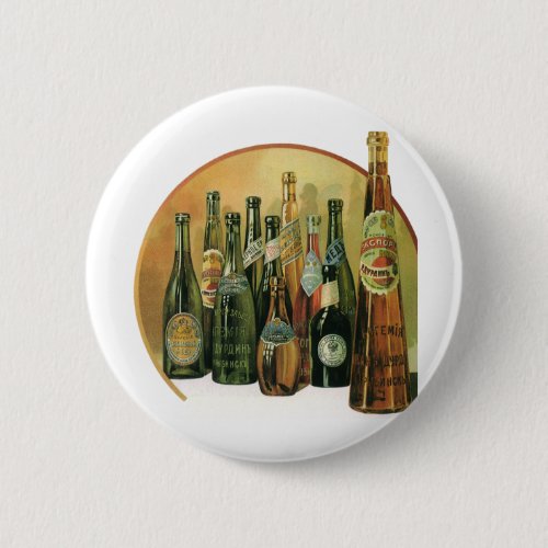 Vintage Imported Beer Bottles Alcohol Beverages Pinback Button