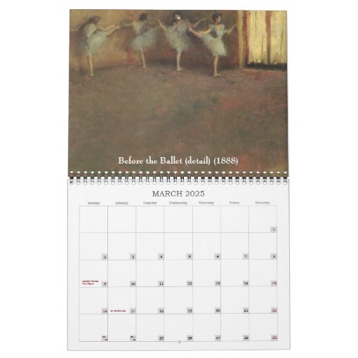 Vintage Impressionism Ballet Art by Edgar Degas Calendar Zazzle