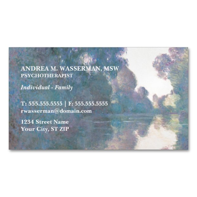 Vintage Impressionist Art Therapist Business Card Magnet (Front)