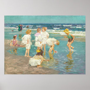 Vintage Impressionist Beach Scene Poster