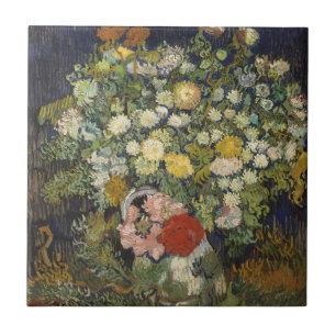 Vintage Impressionist Floral Bouquet Van Gogh Ceramic Tile