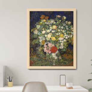 Vintage Impressionist Floral Bouquet Van Gogh Framed Art