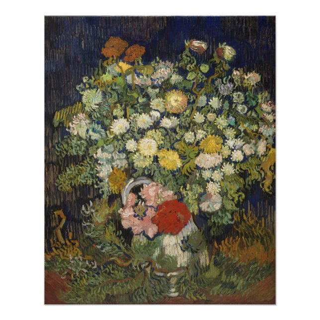 Vintage Impressionist Floral Bouquet Van Gogh Poster (Front)